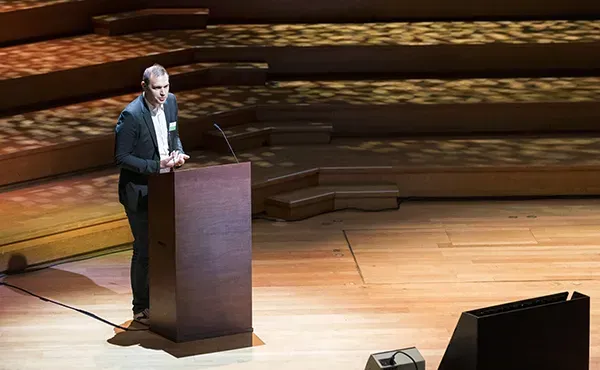 Frédéric Dufays op het podium van Coopday 2025
